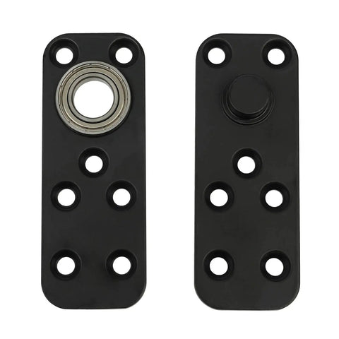 Built Like A Tank Invisible Door Hinges In Solid Black Feature seamless 360 degree rotation and heavy duty construct for smooth cabinet swings.