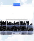 300 Pack Black Nylon Hex Standoff Spacer Nuts Kit For Screws Insulation Non Conductive High Temp Resistance Ideal For Home Electronics And Comm Gear Projects in compartment case
