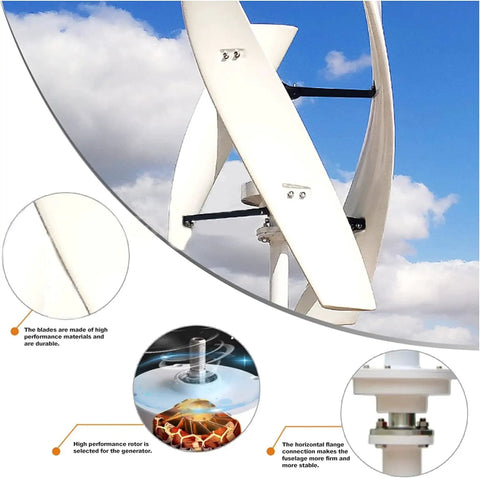 8000W Home Magnetic Levitation Wind Turbine Generator With Three Blade No Noise Portable Wind Turbine For 48V Home Use