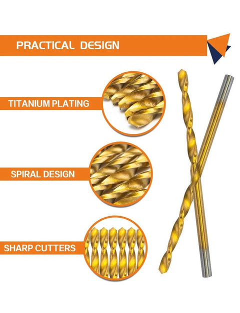 Intoo mini drill bit set 60+12 HSS titanium-coated micro bits 3/64 to 1/8 in metal plastic wood