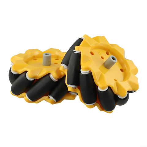 Omnidirectional Mecanum Wheel Kit 80mm Diameter with ABS rubber grippy treads for smart robot car DIY chassis, 2 pack visible