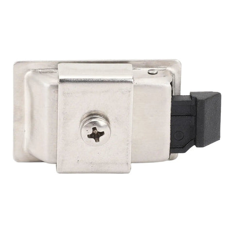 Heavy Duty Commercial Grade Stainless Steel Flush Mount Paddle Handle Lock Pair, close-up view of latch mechanism.