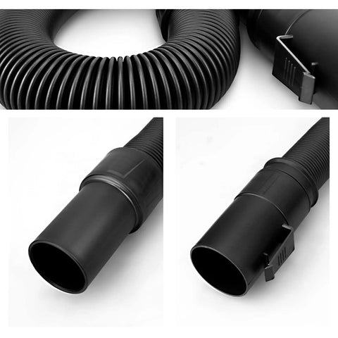 Extended Super Flexible Vacuum Hose 1-7/8 in x 7 ft with Locking Tab for Wet Dry Vacuums detail with connectors visible