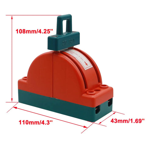 Heavy Duty 32A 0-380V DPDT Knife Disconnect Switch 2 Pole Double Throw Safety Power Disconnect For Industrial Equipment Red And Green Indicator Tough As Nails Rugged Build For Real World Use, 108mm x 110mm x 43mm