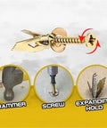 100 Sets Self Tapping Screws With Drywall Anchors Kit self-drilling dowel, yellow zinc screw and anchor set for plasterboard walls