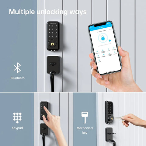 Multiple unlocking options for Smart WiFi Door Lock With Keyless Entry And Keypad Digital Electronic Door Lock Passcode Access