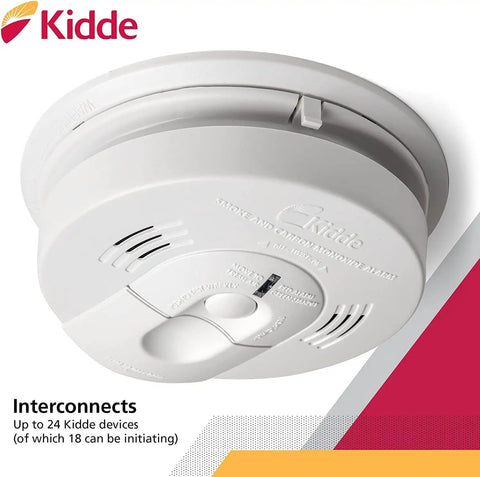 Hardwired Smoke And Carbon Monoxide Detector Interconnected Combo Alarm With Battery Backup Two Pack Voice Alerts LED Indicators