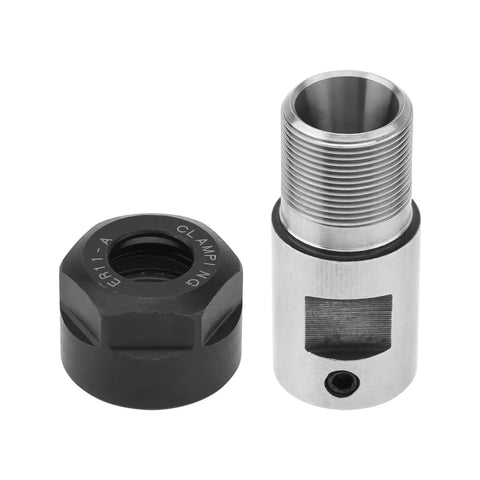 One Piece Motor Shaft Collet Chuck Spring Built Dead Set Tough For Precision CNC Milling Lathes And Small Machines, includes black clamp.