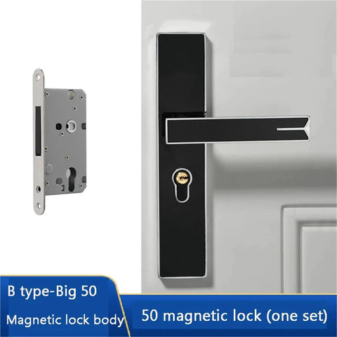 Interior Door Handle Lock Security Anti Theft Modern Bedroom Wooden Door Lock With Key And Magnetic Hardware Accessories