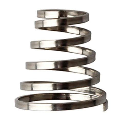 Close-up of a stainless steel spring from 10 Pack Bike Wheel Quick Release Spring Skewers Stainless Steel Rustproof High Tension Durable Spring Pads for Easy Install and Strong Wheel Fixation On Bicycles.