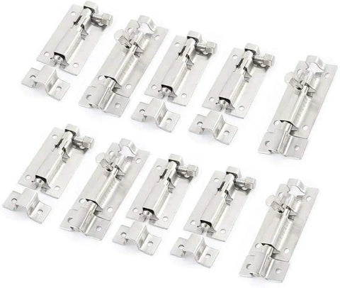 Security Door Window Latch 50mm 2 Inch Stainless Steel Sliding Bolt Lock For Interior Exterior Use Heavy Duty Gate Hasp 10 Pack