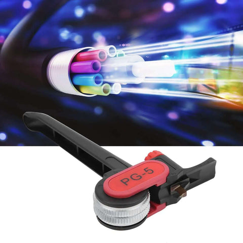 DIY Friendly Manual Cable Stripper Cutter with Adjustable Depth Up to 5mm Longitudinal Slitter and colorful cables in use