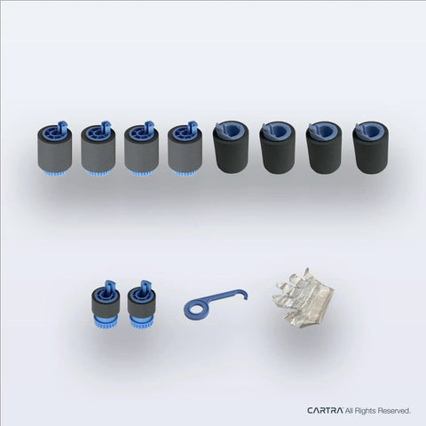 Workhorse Replacement Maintenance Kit Featuring Premium Fuser Rollers And Paper Feed Trays Built To Handle The Daily Grind For HP Laserjet Enterprise M806 And M830 At 110V - includes fuser rollers, feed separators, and a tool.