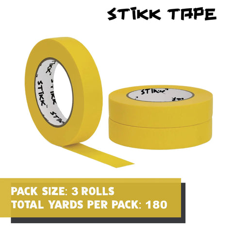 Painter Tape For Sharp Lines And Clean Edges 1 Inch By 60 Yards Yellow Masking Tape For DIY Projects, 3 Roll Pack, Total 180 Yards