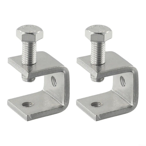 Heavy Duty Stainless Steel C Clamp Set for Welding and Metalwork, Rust Resistant Desk Clamps, Reliable Two Pack