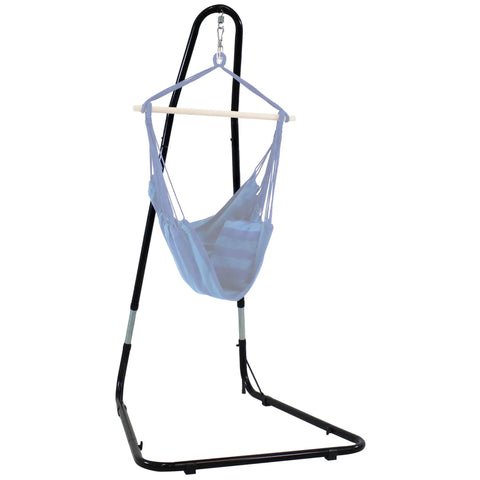 Adjustable Hammock Chair Stand Heavy Duty 330 Pound Capacity, 79 Inch To 93 Inch Tall Hanging Chair Stand with hammock chair