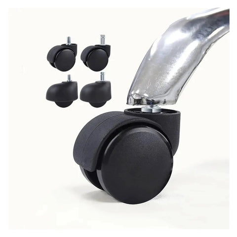 Five Pack Furniture Casters, Smooth Rolling Chair Wheels With Universal Stem, Damping Rotation, Heavy Duty Swivel, set of five on white background