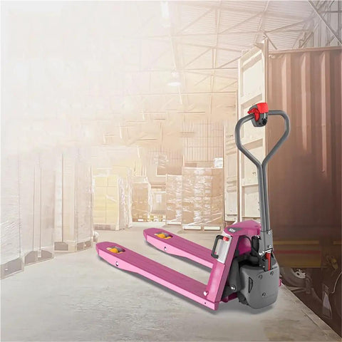 Heavy Duty Full Electric Pallet Jack With Lithium Battery Motors Lift Truck 4400 Lbs Capacity in a warehouse setting.