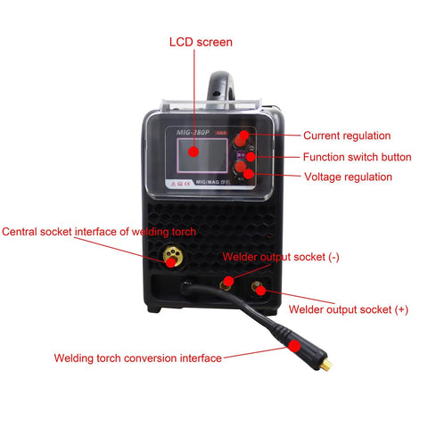 Aluminum Dent Pulling And Welder Machine For Auto Repair Kit with LCD screen and welding torch interface, 220V portable device.
