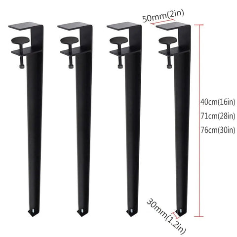 4 Pack Metal Table Clamp Legs With Adjustable Feet For Coffee Tables F Shape Dining Desk Support No Punching Design Iron Workbench Bar Legs DIY Friendly 76 Cm Tall Red