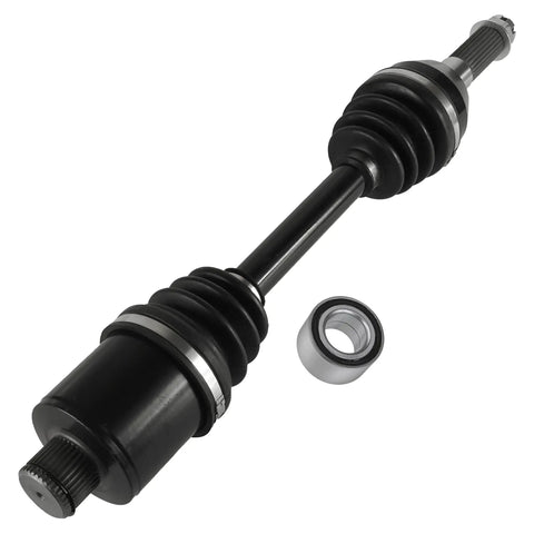 Heavy Duty Rear CV Axle Shaft With Integrated Wheel Bearing For Polaris Sportsman ATV, black color, preassembled with bearing.
