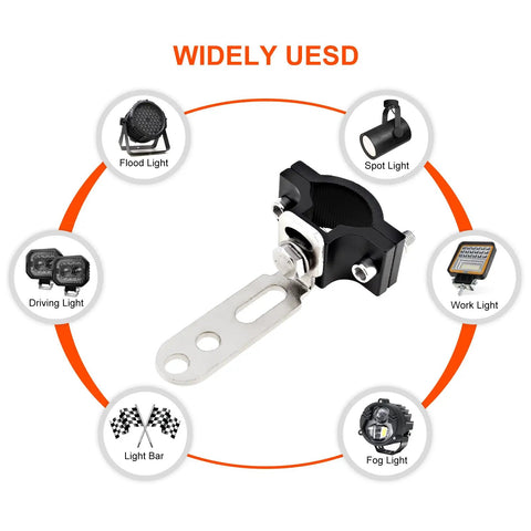Ride Ready Two Piece Adjustable Light Bar Mounting Brackets for 18 to 29mm auxiliary spotlight light aluminum tube clamp holder displayed
