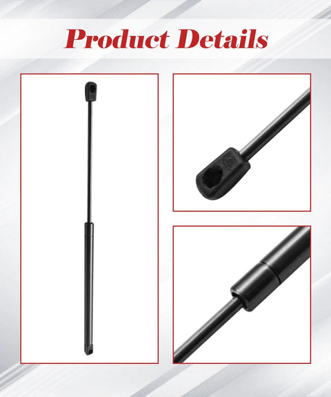 Top Shelf Front Window Lift Support Gas Struts 2 Piece Set For Polaris Ranger 2013 2025, black gas strut with ends showcasing details.