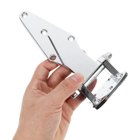 Hand holding Heavy Duty Freezer Door Hinge Zinc Alloy, Easy Install Pivot Hinge for household freezers and industrial refrigeration