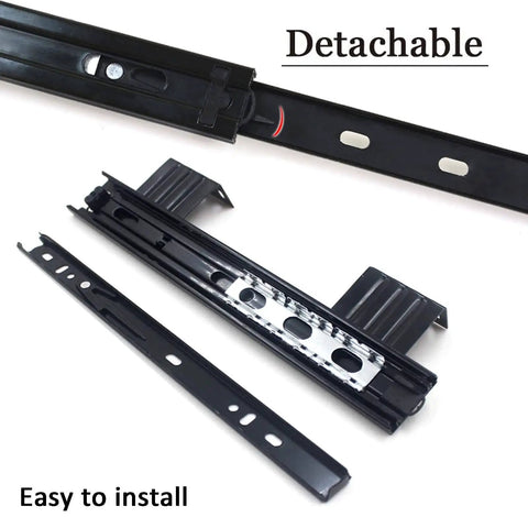 Heavy Duty Keyboard Drawer Slides 10 Or 12 Inch, Three Section Full Extension, Ball Bearing Quiet Runners, detached view