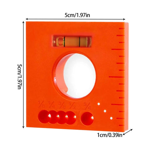 Two Pack Offset Ruler With Level 5 In 1 Multifunction Marking Tool in orange, featuring a level and multiple scribing holes.