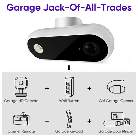 Smart Garage Door Opener Remote With Camera Alexa Voice Control Live Video Left Open Reminder 2 4GHz WiFi Only Security Plus