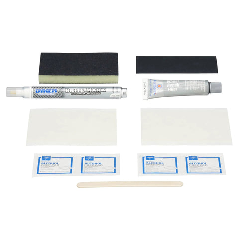 Straight Up Do It Yourself Silver Wheel Restoration Kit For Fixing Busted Curb Rash Deep Scratches And Rust On Alloy Rims Quick Metal Polish Treatment For Like New Auto Rim Shine includes repair filler, paint marker, alcohol pads.