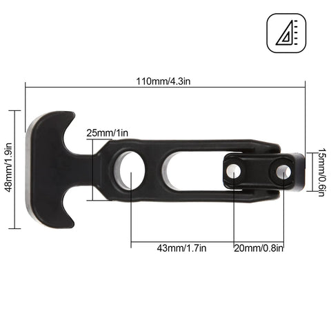 Rubber T-handle draw latch, 4.3 inch, black, for tool boxes, coolers and golf carts