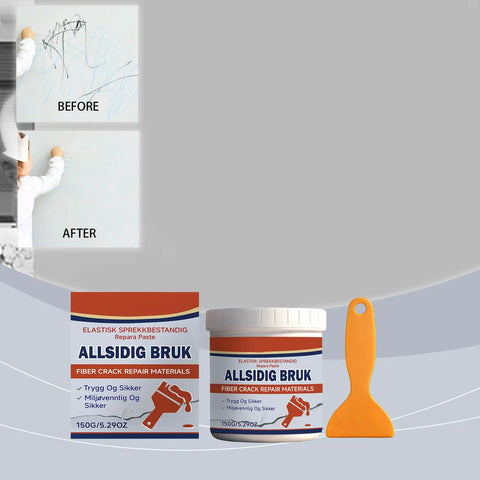 Wall Repair Paste Quick Dry Putty With Handy Scraper Kit For Cracks, Dents And Nail Holes, jar and scraper pictured
