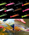 Trout Fishing Kit With 165 Pieces Including Split Tail Grub Worms, Shad Dart Jig Heads, Floats And Sinkers For Creek And River Angling