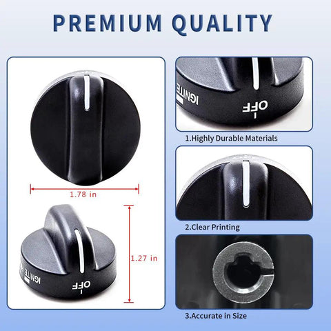 4 Pack Black Gas Range Burner Knobs Replacement For Standard Home Gas Ranges Easy Install Fits 8273103 8273107 8273111