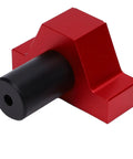 Red Aluminum Bench Dog Stop For Woodworking Projects, Compact Non Slip Workshop Tool, 19mm 0.75in Size with black shaft.