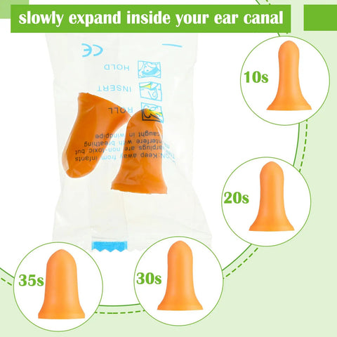 Quick Pick Bulk Ear Plugs With Clear Acrylic Dispenser And 200 Pairs Noise Killing Hearing Protection in packaging with instructions.