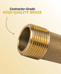 Close-up of brass nipple from Pressure Tank Installation Kit With 1 Inch Brass Union Tank Tee To Fit Most Pressure Tanks