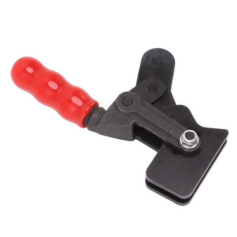Heavy Duty Toggle Clamp With Arrow Storage Case For Boxes And Suitcases That Push Pull Fastens Easily So You Can Secure Gear Without Wasting Time On Complicated Latches Or Broken Hardware During Your Next Big Adventure Outdoors, black metal red handle