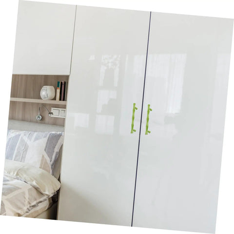 Zinc Alloy Cabinet Pulls Set 2 Pack, Sleek Cupboard Handles For Dresser on white wardrobe doors