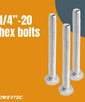 Top Shelf T Track Knob Kit With Tough Five Star Handles And 1/4 20 Thread Hex Bolts Plus Flat Washers 12 Piece Set, hex bolts, metal, workshop use.