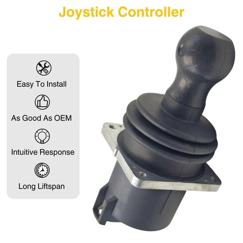 Heavy Duty Single Axis Joystick Controller Replaces 101175 And 101175GT With 62391 for Genie Boom Lift, black rubber grip.