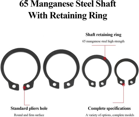 Get These 5 Pieces Of Heavy Duty External Circlips And Snap Rings For Your Machine Shop. Sized 125 To 145Mm, These black plated Steel C-Clips.