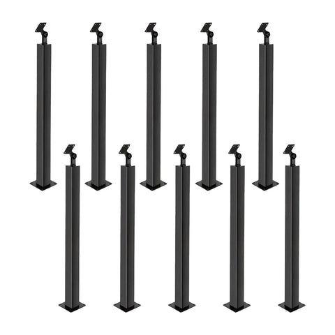 Heavy Duty Matte Black Metal Baluster Spindles Holeless Stair Railing Posts 270 Degree Adjustable, 35 Inch, set of 10.