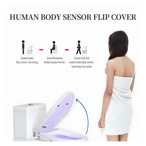 Human body sensor demonstrates Top Shelf Smart Toilet Seat Kickin Instant Warmth With Seamless Auto Flip Cover Adjustable Water Temp.