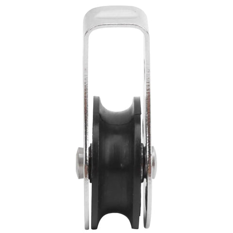 Side view of Two Pack Nylon Marine Pulleys 25mm Stainless Steel Bearing Block Rope Runner Wheel For Boats Yachts Ships Waterproof Rustproof Durable Marine Gear Tools