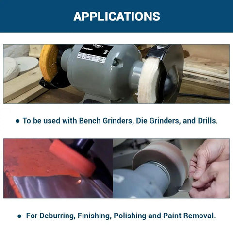 Top Shelf Aluminum Bench Grinder Adapter Bowl Nut Converts 1/2 To 1 Inch Arbor Set Of 2 in use on bench grinder for polishing.