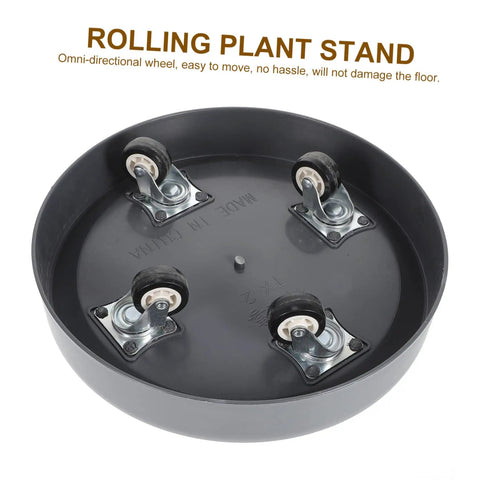 Heavy Duty Pot Trolley With Four Smooth Swivel Wheels Crafted as a No Sweat Garden Mover and Hella Tough Planter Cart for Large Flower Pots Indoors or Outdoors, black rolling plant stand with casters.