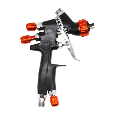 Pro HVLP Spray Gun With 1.2Mm Tip And 250Ml Cup For Auto Painting And Bodywork Touch Ups featuring a black handle and orange details.